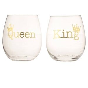 King and Queen Stemless Glasses